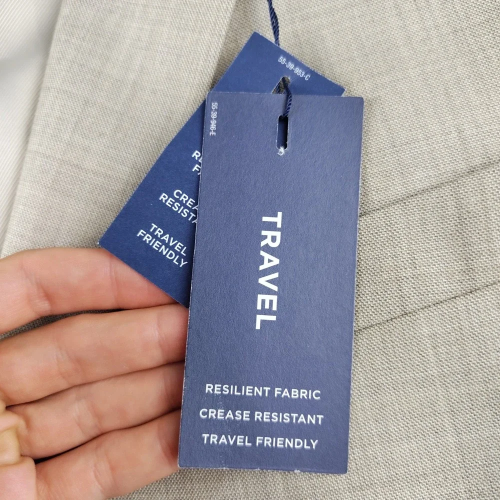 Stafford Travel Suit Separates Tan Blazer Classic Fit 46 Reg Wool Blend NWT